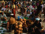 The bustling lively food market in Kuta, south Lombok