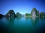 Halong Bay in the Gulf of Tonkin. The magnificent bay with its 3000 islands and islets of carboniferous chalk is the natural marvel of Vietnam