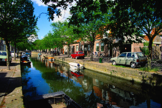 Canal through a residential area - Enkhuizen, North Holland