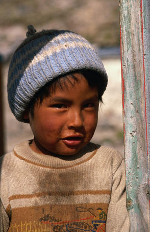Young boy from the very small village of Parinacota.