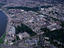 An aerial view of Dusseldorf, capital of Rhineland-Westphalia. Located on the Rhine River, more than 80% of the city was destroyed in WWII.