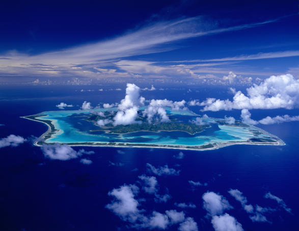 Aerial view of Bora Bora.