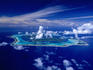 Aerial view of Bora Bora.