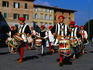 Celebrating Festival Santa Caterina Da Siena with a bang in Siena in memory of Saint Catherine of Siena who took her vows in the Capella di Santa Caterina.