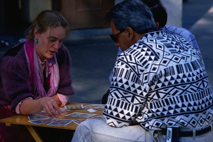 Tarot and palm reader in the French Quarter, "Vieux Carre", New Orleans