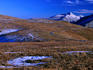 Cars in the distance make their way up Trail Ridge Road in the Rocky Mountains National Park.