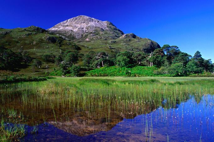 Sgurr Dubh (787m) reflected in the waters of Loch Clair.