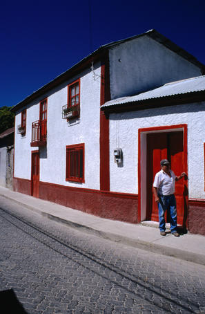 Brightly painted houses of Pisco Equi.
