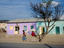 Colourful pastel walled buildings, Ethiopia