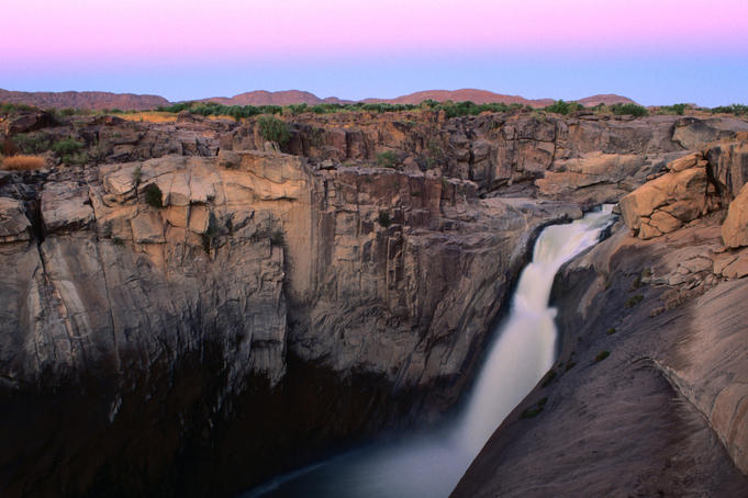 Augrabies Falls cascading through gorge.