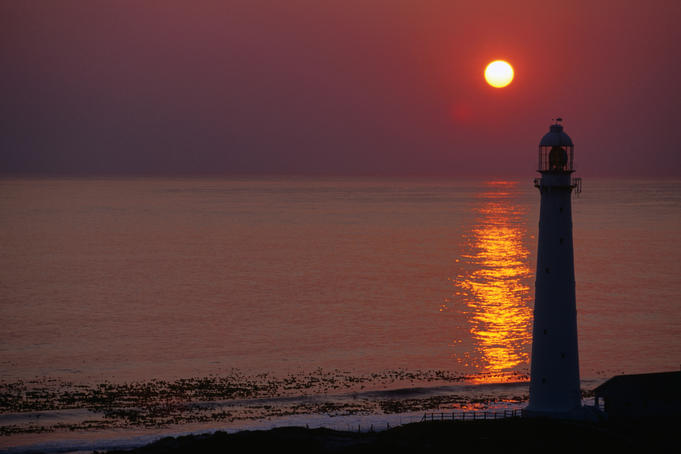 Slangkop Lighthouse, near Kommetjie, at sunset.
