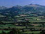 The Brecon Beacons from Pen y Crug Hill Fort; Fan y Big ( left ), Cribyn, Pen Y Fan and Corn Du ( right ), Brecon Beacons National Park, Wales