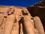 Giant statues at temple complex at Abu Simbel.