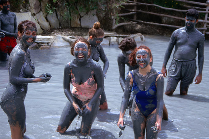 People in natural mudbaths.