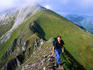 Walking along Devil's Ridge on the Ring of Steall Mamores in Lochaber.