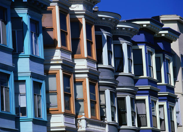 Detail of terraced houses on North Beach.