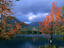Autumn colours around the alpine lake Strbske Pleso.