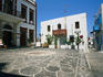 Buildings on the town square in Mandraki, capital of Nisyros Island, Dodecanese group of islands
