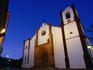 Oblique view of the facade and entrance to the Se, or Cathedral, Silves. This Cathedral was built in 1189 after the Portuguese had taken the town back from the Moors, and situated over the main mosque in the town. It was restored during the Napoleonic wars and few of its original Gothic features are left.