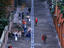 People walking up the 406 steps of the Montagne de Bueren.