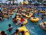 Weekend crowds at the newly opened Hanoi Water Park.