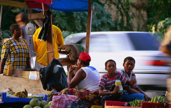 One of many street side stalls in Kingston