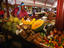 Fruits and vegetables at the Papin Market in Kingston, produce includes, Scotch Bonnet peppers, acorn squash, yams, breadfruit and the usual tomatoes, onions and potatoes