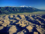 Sand dunes and Sangre de Cristo Mountains in the Rocky Mountains.