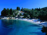 The superb clear water and white sand of Levrehio beach at Loggos.