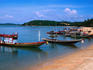 Boats moored on Bo Phut Beach - Ko Samui Island, Surat Thani