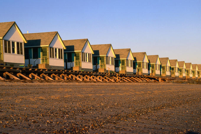 Rental cottages on Truro Beach in Cape Cod.