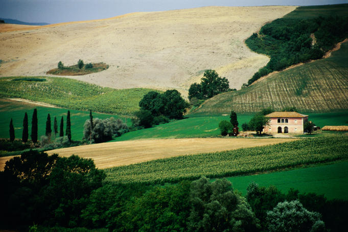 Tuscan landscape near San Gimignano.