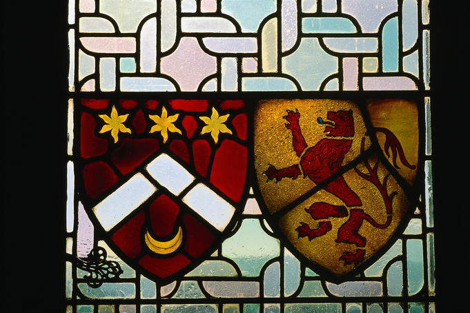 Stained glass window inside Edinburgh Castle - Edinburgh, Scotland