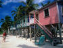Colourful waterfront accomodation on the beaches of Caye Caulker.