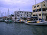 Boats along Haulover Creek in Belize City.