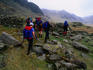 Sheepfolds at the base of Cam Spout Crag in Cumbria, sheepfolds are environmental sculptures sited in the Cumbrian landscape
