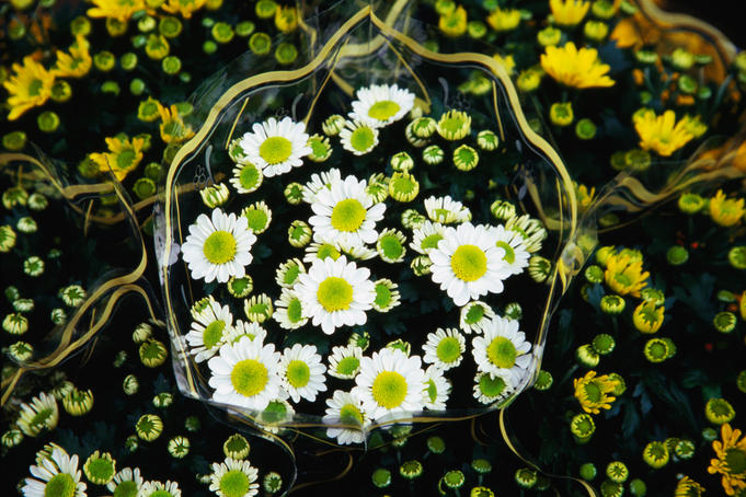 Bunch of flowers for sale at a Milanese flower stall.