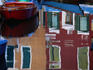 Reflections of Burano, a small island known for its lace industry in Venice