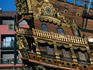 Stern of pirate ship in old port.
