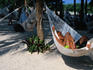 Hammocks a-plenty for the weary visitor to Cozumel's Xel-Ha water park.