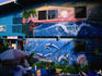 The aquatic mural on Pateys Place Hostel in Kona.