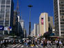 Pedestrians crossing Avenida Paulista, Sao Paulo