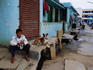 Boy and dog in JP Nagar Street.