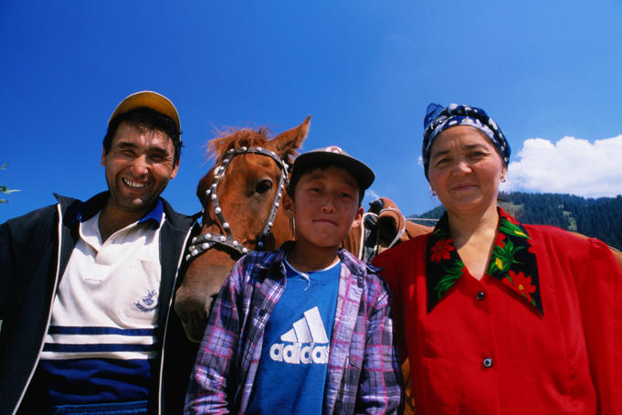Family portrait with horse.