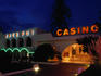 The neon lit facade of the Casino accommodating Elvissa's night-life and the tourist dollar.