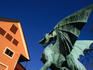 Dragon statue on Zmajski Most (Dragon bridge).
