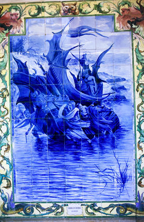 Mosaic detail from Hotel Palace do Bucaco, hotel in the Bucaco Forest - Luso, Beira Litoral