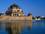 Mausoleum of Sher Shar in the middle of large artificial pond.