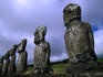Traditional moai (Ahu Akivi) on Easter Island.