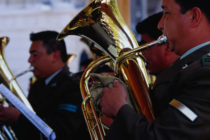 The Santiago Carabinero band.